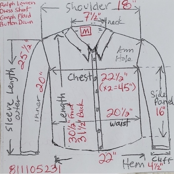 Ralph Lauren Dress Shirt Men M Check Plaid Windowpane Graph Blue Yellow Wht Logo - Picture 3 of 12